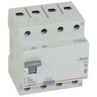 Wyłącznik różnicowoprądowy 4P 25A 30mA typ AC, RX3 | 402062 Legrand