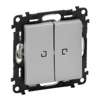 Łącznik schodowy podwójny 10AX, podświetlany, aluminium, Valena Life | 752309 Legrand