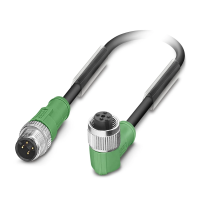 Kabel czujnika/urządzenia wykonawczego SAC-4P-M12MS/1,5-PUR/M12FR, 4-pinowy, czarno-szary (1,5m) | 1668496 Phoenix Contact