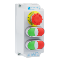 Kaseta sterownicza kompletna 3-otworowa z napięciem B,2KLZ/C,2KLZ/C, 2 dławnice M20 | ST22K3\25-2 Spamel