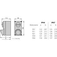 Gniazdo z wyłącznikiem i blokadą 32A 5P 400V IP67 | GB02\R442 Spamel