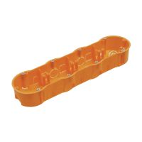 Puszka p/t PK60 4x68x46mm czterokrotna z wkrętami, IP30, pomarańczowa | A.0049WP Pawbol