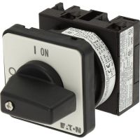 Łącznik krzywkowy 1P, 20A, 6,5kW, 0-1, pokrętło czarne, natablicowy, T0-1-8200/E | 067352 Eaton