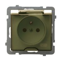 Gniazdo bryzgoszczelne z uziemieniem IP-44 wieczko przezroczyste GPH-1GZ/m/27/d seria AS ECRU | GPH-1GZ/m/27/d Ospel