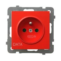 Gniazdo pojedyncze z/u DATA, 16A, z przesłoną styków, zaciski gwintowe, białe, As | GP-1GZDP/m/00 Ospel