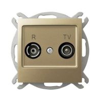 Gniazdo R-TV przelotowe 10-dB GPA-10YP/m/28 złoty metalic, Impresja | GPA-10YP/m/28 Ospel