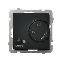 Regulator temperatury z czujnikiem napowietrznym RTP-1RN/m/33 seria SONATA CZARNY matowy | RTP-1RN/m/33 Ospel