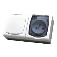 Zestaw łącznik pojedynczy + gniazdo, biały, ZH-NŁ1G/00/d, Madera | ZH-NŁ1G/00/d Ospel