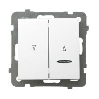 Łącznik żaluzjowy z podświetleniem pomarańczowym z blokadą mechaniczną ŁP-7GBS/m/00 biały AS | ŁP-7GBS/m/00 Ospel