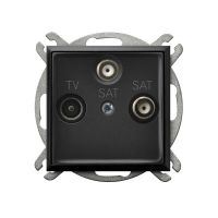 Gniazdo R-TV-SAT z dwoma wyjściami SAT GPA-U2S/m/33czarny matowy, Aria | GPA-U2S/m/33 Ospel