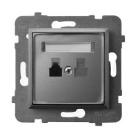 Gniazdo telefoniczne pojedyncze GPT-1U/m/70 szary mat, Aria | GPT-1U/m/70 Ospel