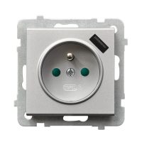 Gniazdo pojedyncze z/u z przesłonami torów prądowych, z ładowarką USB GP-1RZPUSB/m/38 | GP-1RZPUSB/m/38 Ospel