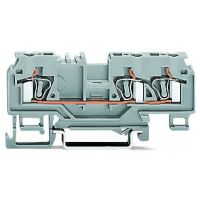 Złączka 3-przewodowa przelotowa 4mm2, szara | 880-661 Wago