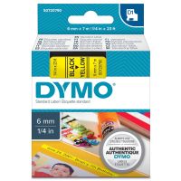 Taśma do drukarek DYMO D1 6mmx7m czarno- żółty | S0720790 DYMO