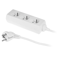 Przedłużacz z trzykrotnym gniazdem ECO 3x2p+Z 10A 1,5m biały PS-370/1,5 | W-97474 Plastrol