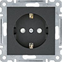 Gniazdo Schuko z przesłoną styków, czarne Lumina | WL1063 Hager