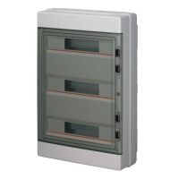 Rozdzielnica modułowa 3x18 n/t bezhalogenowa drzwi transp.IP65 szyna N+PE szara 1000V AC 1500V DC PV | EC62054E Elit