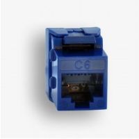 Gniazdo RJ45 UTP Kat. 6 keystone niebieskie (beznarzędziowe), slim | EM/UQK-C6 Emiternet