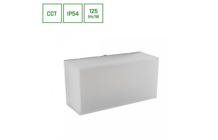 Oprawa na elewację SCATOLLO 8W 800lm CCT 3000/4000/6000K 230V IP54 200x100x75mm biała kostka | SLI003037CCT_PW Wojnarowscy