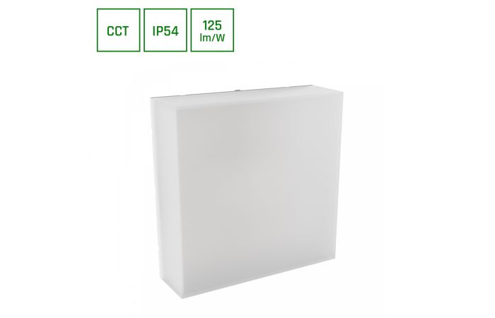 Oprawa na elewację SCATOLLO 20W 2000lm CCT 3000/4000/6000K 230V IP54 250x250x75mm biała kostka | SLI003038CCT_PW Wojnarowscy