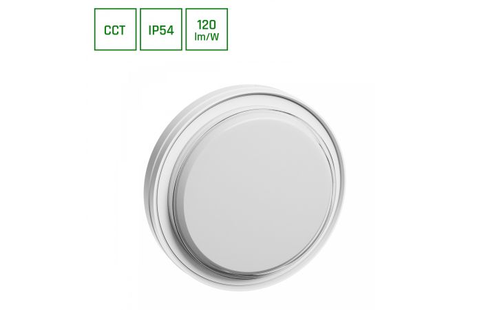 Oprawa PASTILO 15W 1650lm CCT 2700/4000/6000K IP54 IK10 221x47mm biała okrągła wyb. barwy światła | SLI042003CCT_PW Wojnarowscy