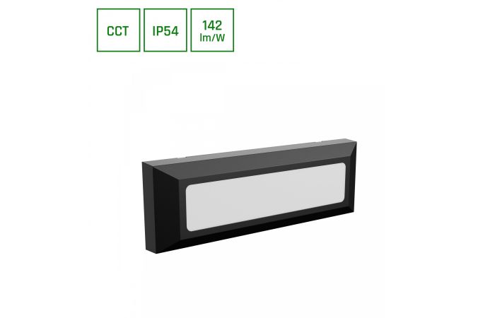 Oprawa na elewację ENCANTA 6W CCT 3000/4000/6000K 230V IP54 230x80x30mm czarna natynkowa  | SLI003035CCT_PW Wojnarowscy