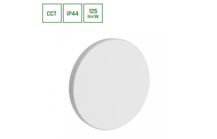 Oprawa na elewację PIATTA 9W 700lm CCT 3000/4000/6000K 230V IP44 120x47MM biała okrągła | SLI003039CCT_PW Wojnarowscy