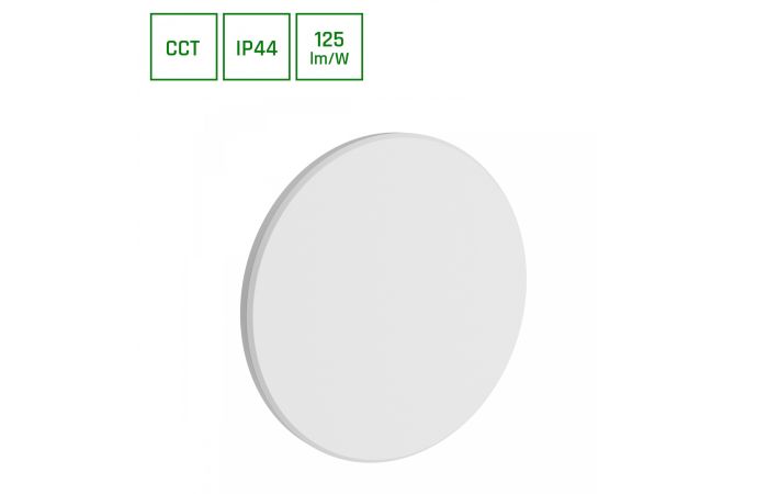 Oprawa na elewację PIATTA 12W 1000lm CCT 3000/4000/6000K 230V IP44 180x47MM biała okrągła | SLI003041CCT_PW Wojnarowscy