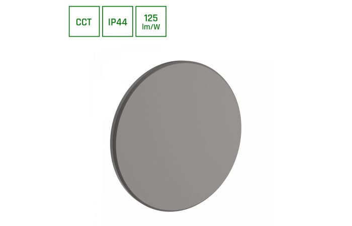 Oprawa na elewację PIATTA 12W CCT 3000/4000/6000K 230V IP44 180x47mm szara okrągła | SLI003042CCT_PW Wojnarowscy