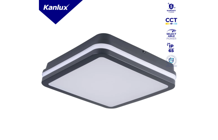 Plafon LED BENO 24-30W CCT-L G 3000-4000K max 2690-2940lm IP65 grafitowy 5 lat Gwar. | 38779 Kanlux