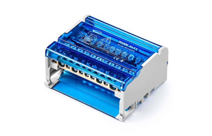 Czterobiegunowy modułowy blok rozdzielczy ShNK 4x11 szary | 85143002 Simet