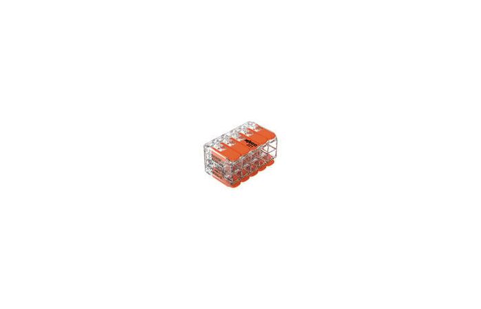 Złączka instalacyjna z dźwignią; do wszystkich rodzajów przewodów; maks. 4 mm²; 10-przew.; kolor obu | 221-420 Wago