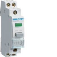 Przycisk sterowniczy 2NC LED zielona Ith=16A 230VAC | SVN441 Hager