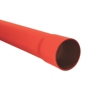 Rura osłonowa sztywna z kielichem ROS-M 160/8,0 750N,RHDPE, gładka, czerwona (6m/35szt) SRS | 10676 TT Plast