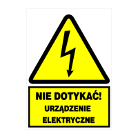 Tablica, naklejka samoprzylepna (A/4) 148x210 "NIE DOTYKAĆ URZĄDZENIE ELEKTRYCZNE" NO1-NDUE | NO1-NDUE Trytyt