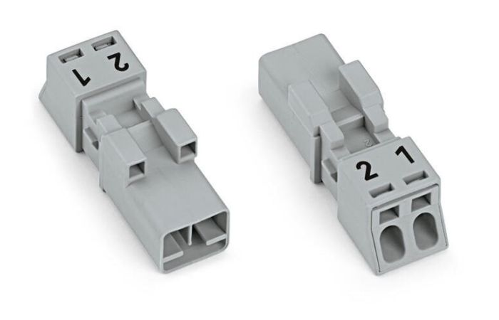 Wtyk bez obudowy odciążającej przewody, 2-biegunowy, szary, WINSTA MINI | 890-252 Wago