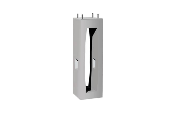 Fundament F 100V/30 z elementami montażowymi i kapturkami, rozstaw śrub 200x200mm szer.fund. 300x300 | WF01000AK10030201840 Styrobud