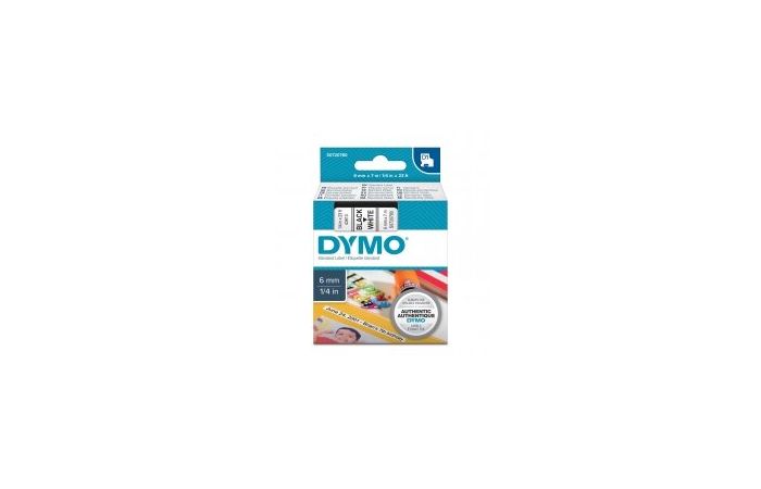 Taśma do drukarek DYMO D1 6mmx7m czarno-biały S0720780 43613 | S0720780 DYMO