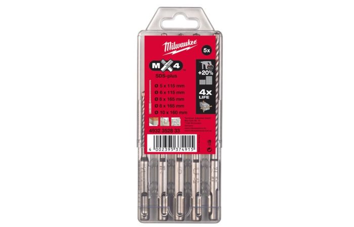 Wiertła SDS Plus 5,6/110,6,8,10/165mm | 4932352833 Milwaukee