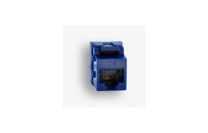 Gniazdo RJ45 UTP Kat. 6 keystone niebieskie (beznarzędziowe), slim | EM/UQK-C6 Emiternet