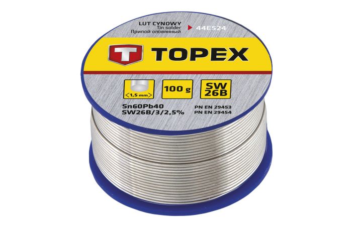 Cyna z topnikiem 1.5mm/100g.SW26 LC60 | 44E524 TOPEX