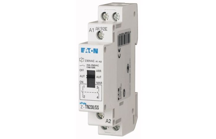 Przekaźnik instalacyjny z funkcją wyboru Z/AUT/W 20A 230VAC 2Z, Z-TN230/SS | 265574 Eaton