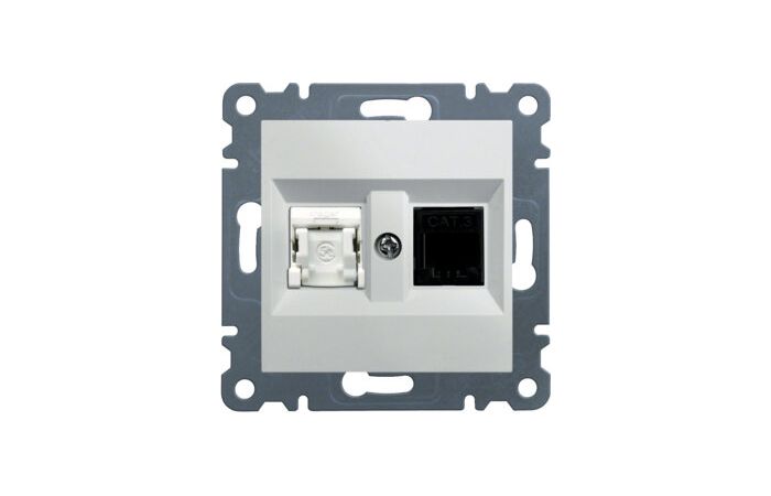 Gniazdo RJ11/12 + RJ45, biały, Lumina | WL2210 Hager