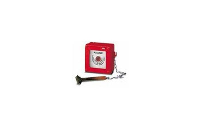 Przycisk alarmowy n/t z młoteczkiem, obudowa SxWxG 120x120x70mm, IP55, czerwony, Luca | M131800000 ABB
