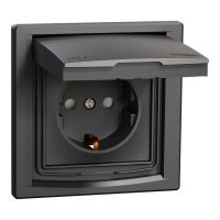 Gn. SCHUKO IP44 z/r (1-krotne), antracyt | EPH3100371 Schneider Electric