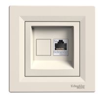 Gniazdo komputerowe pojedyncze 1xRJ45 kat.5e ekranowane z ramką krem, Asfora | EPH5000123 Schneider Electric