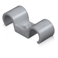 Uchwyt plastikowy do rurek instalacyjnych podwójny 16 mm posadzkowy wzmocniony PA - opakowanie karto | R-SC40-PCD-16 Rawlplug