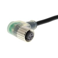 Przyłącze kątowe żeńskie + LED, M12-4P (kołnierz metalowy) z przewodem 5m [ XS2F-M12PUR4A5MPLED ] | 4017087-6 Omron Electronics