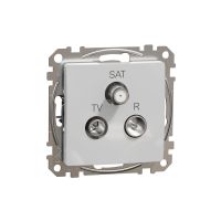 Gniazdo R/TV/SAT przelotowe (10dB), srebrne aluminium, Sedna Design & Elements | SDD113488 Schneider Electric