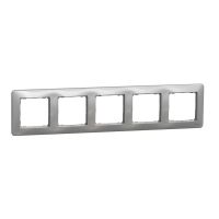 Ramka pięciokrotna, srebrne aluminium, Sedna Design & Elements | SDD313805 Schneider Electric